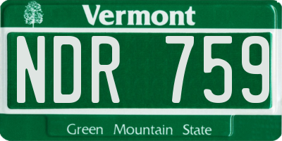 VT license plate NDR759