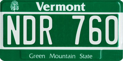 VT license plate NDR760