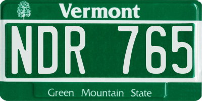 VT license plate NDR765