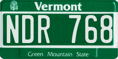VT license plate NDR768