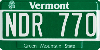VT license plate NDR770
