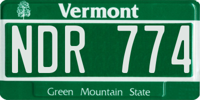 VT license plate NDR774