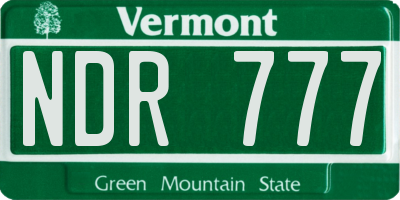 VT license plate NDR777
