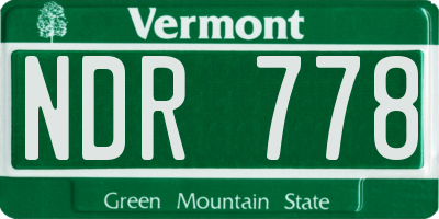 VT license plate NDR778