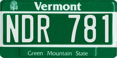 VT license plate NDR781