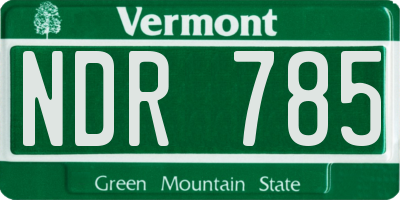 VT license plate NDR785