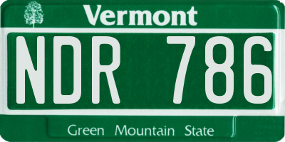 VT license plate NDR786