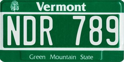 VT license plate NDR789