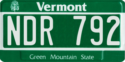 VT license plate NDR792