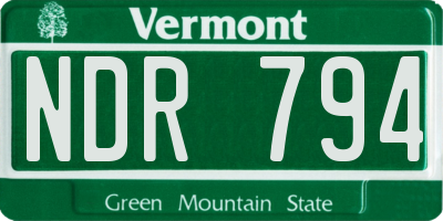 VT license plate NDR794