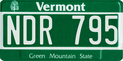 VT license plate NDR795