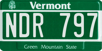 VT license plate NDR797