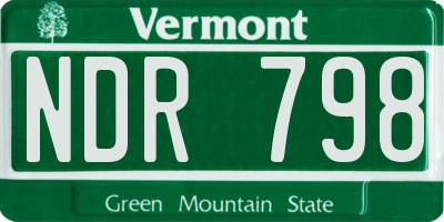VT license plate NDR798