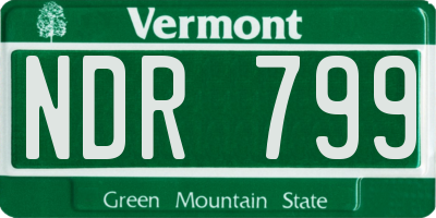 VT license plate NDR799