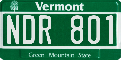 VT license plate NDR801