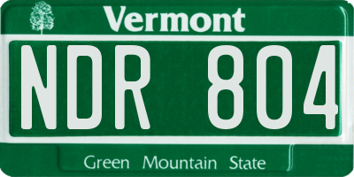 VT license plate NDR804