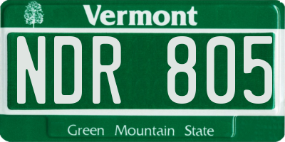 VT license plate NDR805