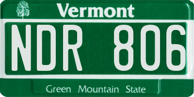 VT license plate NDR806