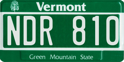 VT license plate NDR810