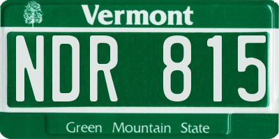 VT license plate NDR815