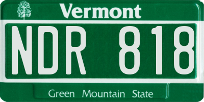 VT license plate NDR818