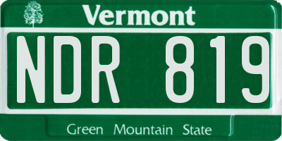 VT license plate NDR819