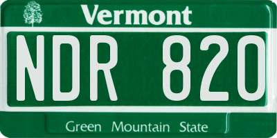 VT license plate NDR820