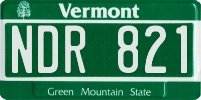VT license plate NDR821