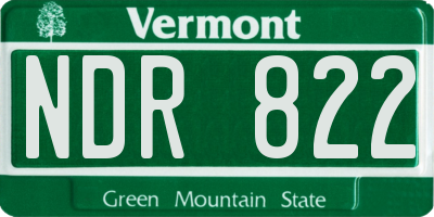 VT license plate NDR822