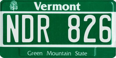 VT license plate NDR826