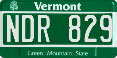 VT license plate NDR829