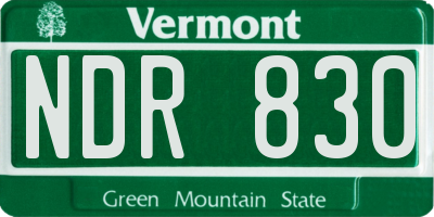 VT license plate NDR830