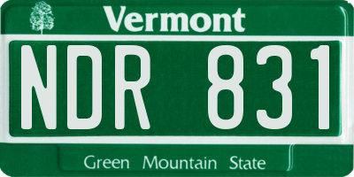 VT license plate NDR831