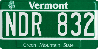 VT license plate NDR832