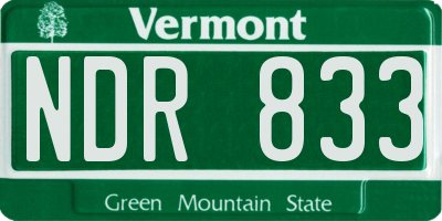VT license plate NDR833