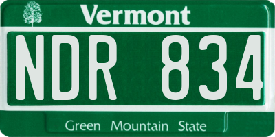 VT license plate NDR834