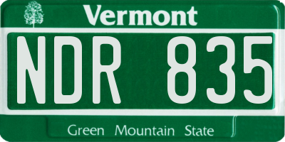 VT license plate NDR835