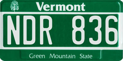 VT license plate NDR836