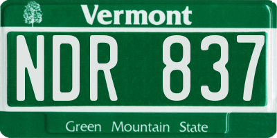 VT license plate NDR837