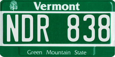 VT license plate NDR838