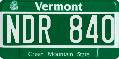 VT license plate NDR840