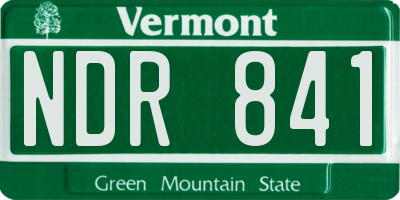 VT license plate NDR841