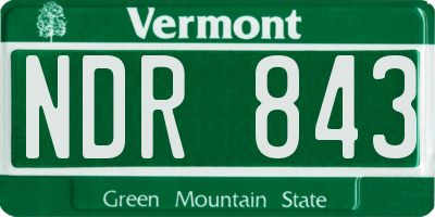 VT license plate NDR843