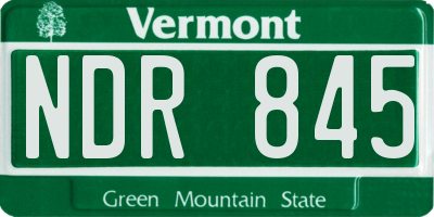 VT license plate NDR845