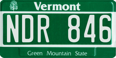 VT license plate NDR846