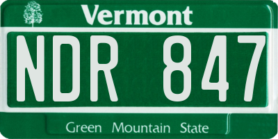 VT license plate NDR847