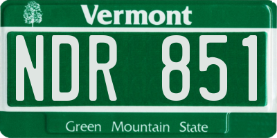 VT license plate NDR851