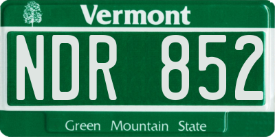 VT license plate NDR852