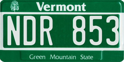 VT license plate NDR853
