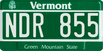 VT license plate NDR855